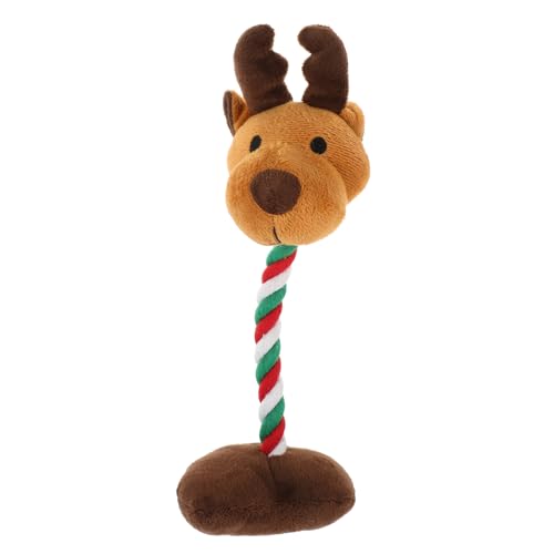 POPETPOP Xmas Quietschendes Hundespielzeug Für Kleine Hunde Plüsch Elch-kauspielzeug Interaktives Beißen Und Teething Spielzeug Für Sicheres Und Langlebiges Pet Spielzeug von POPETPOP