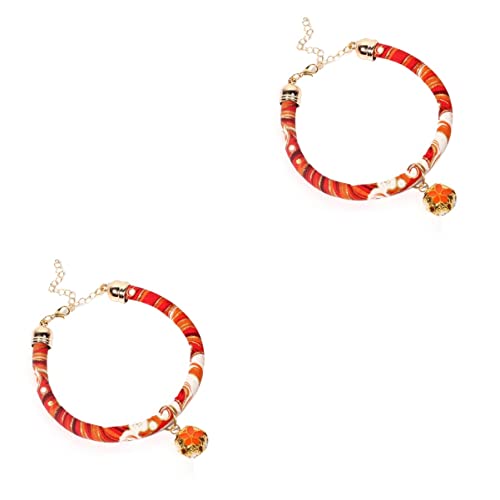 POPETPOP 2 Stücke Hund Haustier Halsband Katze Halsband Einstellbare Halskette Glocke Und Muster Größe S von POPETPOP
