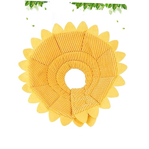 POPETPOP Sonnenblumenkette Haustierhalsband Hund Elisabethanische Halskette Hundehalsband Kosmetik Sicherheitsmaske von POPETPOP