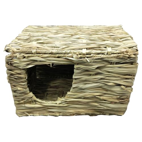 POPETPOP Grashaus für Kaninchen Naturmaterial Haustier Schlafhaus Kleintierkäfig von POPETPOP