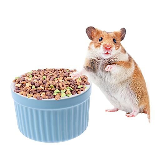 POPETPOP Haustier Futternapf Keramik Schüssel Für Hamster Und Kaninchen Runde wasserdichte Futter Und Trinkschale Aus Langlebigem Lebensmittelechtem Material Blau POPETPOP Haustier Futternapf Keramik Schüssel Für Hamster Und Kaninchen Runde wasserdichte Futter Und Trinkschale Aus Langlebigem Lebensmittelechtem Material Blau von POPETPOP