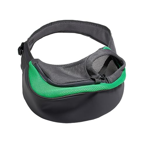 POPETPOP Transportboxen Für Haustiere Fanny Einzelne Umhängetasche Reise-Schultertasche Für Haustiere Taschenträger Einkaufstasche Für Haustiere Klein Kreuzen Tragbare Welpentrage Green von POPETPOP