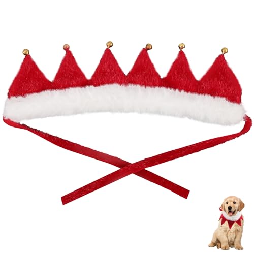 POPETPOP Verstellbares Weihnachts-hundehalsband mit Glöckchen: Feiertags-haustierhalsbänder für Katzen Und Hunde, Festliches Party-kostüm-Accessoire, L von POPETPOP