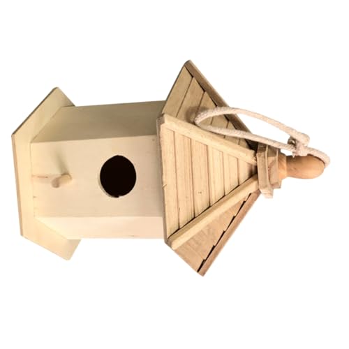 POPETPOP Vogelhaus Dekorationen Dekoratives Vogelhaus Aus Zeder Hängende Vogelhäuser Heimdekoration Für Draußen Käfig Außendekoration Natürliche Vogel Hängehütte Garten Nistvogel von POPETPOP