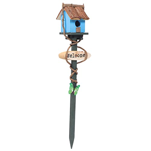 POPETPOP Vogelhaus Villa Bodendübel Hütte Vogelhaus Pflock Garten Vogelhaus Hof Vogelnester Bauernhaus Vogelhaus Vogelfütterer Vogelhaus Für Draußen Türdekoration Rattan Plugin von POPETPOP