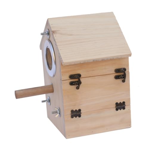 POPETPOP Handgefertigtes Vogelnest Aus Holz Nistkästen Für Wildvögel Sittiche Nistkasten Wellensittiche Zuchtbox Vogelhaus- POPETPOP Handgefertigtes Vogelnest Aus Holz Nistkästen Für Wildvögel Sittiche Nistkasten Wellensittiche Zuchtbox Vogelhaus- von POPETPOP