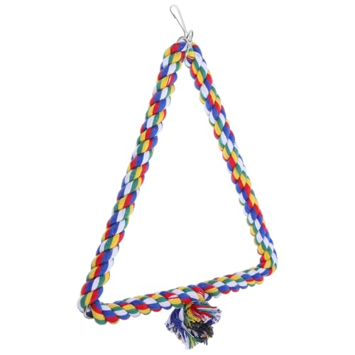 POPETPOP Vogelspielzeug für Papageien, Haustier-Training, Dreieckschaukel, Papageienschaukeln, Papageienschaukeln, Brücke, Vogelklettern, Schaukel, Baumwollseil POPETPOP Vogelspielzeug für Papageien, Haustier-Training, Dreieckschaukel, Papageienschaukeln, Papageienschaukeln, Brücke, Vogelklettern, Schaukel, Baumwollseil von POPETPOP