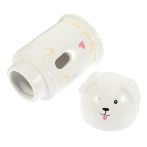 POPETPOP Haustier Wasserflasche Halterung Trinkflaschenhalter Hund Muster Keramik Wasserspender Halterung von POPETPOP