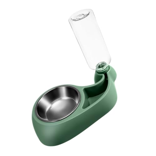 POPETPOP Wasserspender Fütterung Hund Schüsseln pet Feeder pet Water Bottle Haustierfutterspender Wasser- und Futterspender für Haustiere automatische Wasserzufuhr Rostfreier Stahl Green von POPETPOP