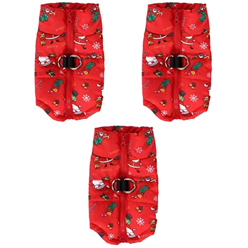 POPETPOP 3-teiliges Haustier-hundewesten-Weihnachts-weihnachtsanzug-warm-Outdoor-hundemantel-Baumwollweste Für Mittelgroße Und Große Hunde von POPETPOP