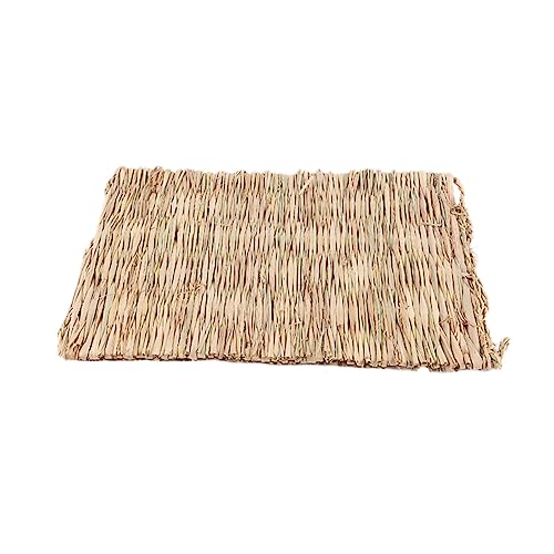 POPETPOP Spielzeugbett Kauen Hauskühle Strohmatte Handgewebte Grasmatten Kaninchenbett Hamstermatte Kaninchenstall Im Innenbereich Hasenzubehör Kaninchen-pad Kaninchenstreu Groß Käfig von POPETPOP