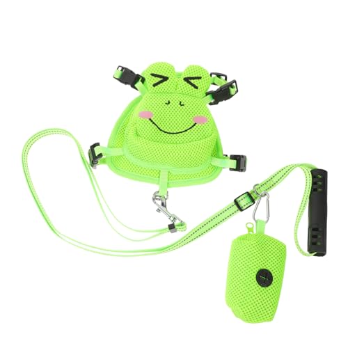 POPETPOP Hundegeschirr Rucksack Für Haustiere Bequeme Zugleine Mit Cartoon-Design Tragetasche Für Kleine Hunde Grasgrün s Praktischer Brustgurt Für Komfortable von POPETPOP
