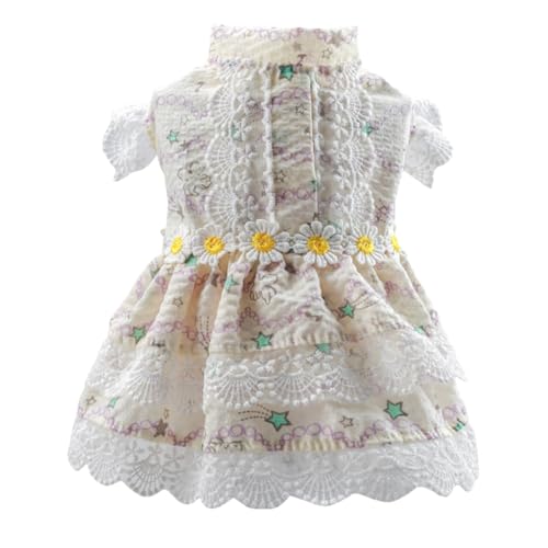 POPETPOP geblümtes Prinzessinnenkleid hundekleidung hundebekleidung Hundesommerkleid hundekleider Dog Clothes Geburtstagskleid für Hunde Welpenkleidung Welpenrock Haustierkleidung Polyester von POPETPOP