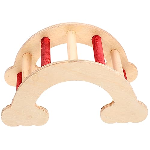 POPETPOP Hamster Spielzeug Holzleiter Mit Plattform Kreative Hamsterhöhle Für Kleine Haustiere Multifunktionale Landschaftsleiter Für Aktives Spielen Und Erholung von POPETPOP