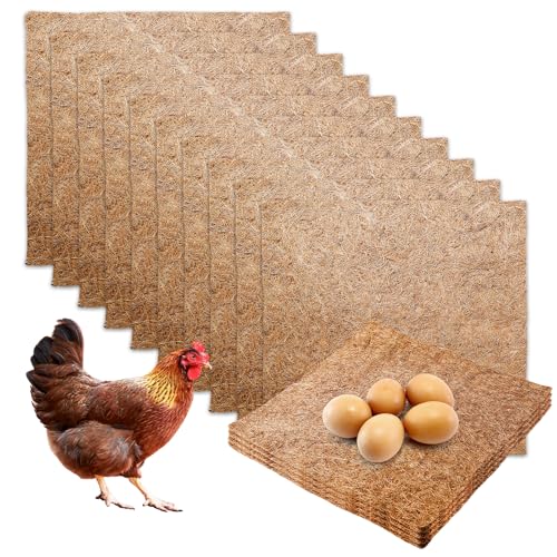 10 Stück Hühnernest-Unterlage, Hühnernistkasten-Einlage 30 x 30 cm, Nistkasten Pads für Hühner, Hühnernestmatten, Wiederverwendbare Hühner-Nistkasten, Nistmatten Schutz von Hühnerstall und Eiern 10 Stück Hühnernest-Unterlage, Hühnernistkasten-Einlage 30 x 30 cm, Nistkasten Pads für Hühner, Hühnernestmatten, Wiederverwendbare Hühner-Nistkasten, Nistmatten Schutz von Hühnerstall und Eiern von PORFOYO