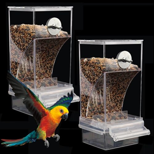 2 Pcs Transparent Futterspender Vogel, Vogelfutterspender, Sittiche Käfig Futterautomat, Automatischer Vogelhäuschen Futterspender Für Vögel Für Wellensittiche Kanarienvögel Nymphensittiche Finken 2 Pcs Transparent Futterspender Vogel, Vogelfutterspender, Sittiche Käfig Futterautomat, Automatischer Vogelhäuschen Futterspender Für Vögel Für Wellensittiche Kanarienvögel Nymphensittiche Finken von PORFOYO