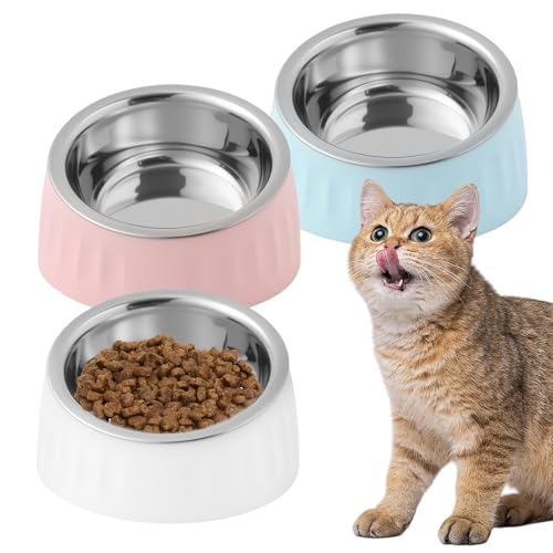 3 Stück 15° Geneigter Erhöhter Katzen Futternapf Set, Schräg Futternapf Katze Edelstahl Set, Edelstähle Katzen Futterschale Trinknapf, Abnehmbarer Katzennäpfe Für Haustiere Katzen Und Welpen(Weiß) 3 Stück 15° Geneigter Erhöhter Katzen Futternapf Set, Schräg Futternapf Katze Edelstahl Set, Edelstähle Katzen Futterschale Trinknapf, Abnehmbarer Katzennäpfe Für Haustiere Katzen Und Welpen(Weiß) von PORFOYO
