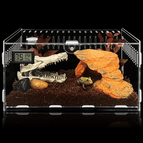 Acryl Terrarium Schnecken Terrarium, Acryl Terrarium Mit Temperatur Hygrometer, Schneckenterrarium, 30 * 20 * 15cm Schnecken Terrarium Kinder Für Schnecken, Wasserschildkröten, Spinnenhamster, Echse Acryl Terrarium Schnecken Terrarium, Acryl Terrarium Mit Temperatur Hygrometer, Schneckenterrarium, 30 * 20 * 15cm Schnecken Terrarium Kinder Für Schnecken, Wasserschildkröten, Spinnenhamster, Echse von PORFOYO
