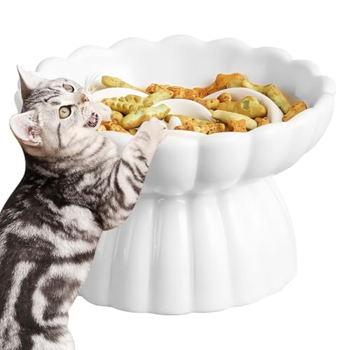 Anti Schling Napf Katze, Futternapf Katze, Katzennapf, Slow Feeder Katze, Anti Schling Katzennapf Erhöht für Katzen und Kleine Hunde, Sehr Gut rutschfest, Einfach zu Reinigen, Weiß Anti Schling Napf Katze, Futternapf Katze, Katzennapf, Slow Feeder Katze, Anti Schling Katzennapf Erhöht für Katzen und Kleine Hunde, Sehr Gut rutschfest, Einfach zu Reinigen, Weiß von PORFOYO