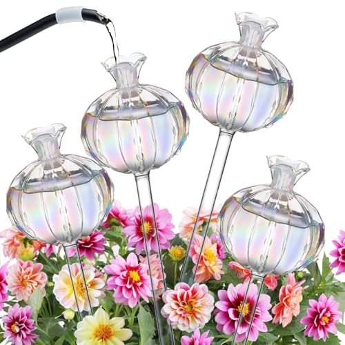 Bewässerungskugeln, Wasserspender Pflanzen zur Selbstbewässerung 4 Stück Bunte Glas, Automatische Bewässerung mit Wasserspeicher für Pflanzen Balkon Garten Indoor Outdoor Topfpflanzen,150 Ml Kapazität Bewässerungskugeln, Wasserspender Pflanzen zur Selbstbewässerung 4 Stück Bunte Glas, Automatische Bewässerung mit Wasserspeicher für Pflanzen Balkon Garten Indoor Outdoor Topfpflanzen,150 Ml Kapazität von PORFOYO