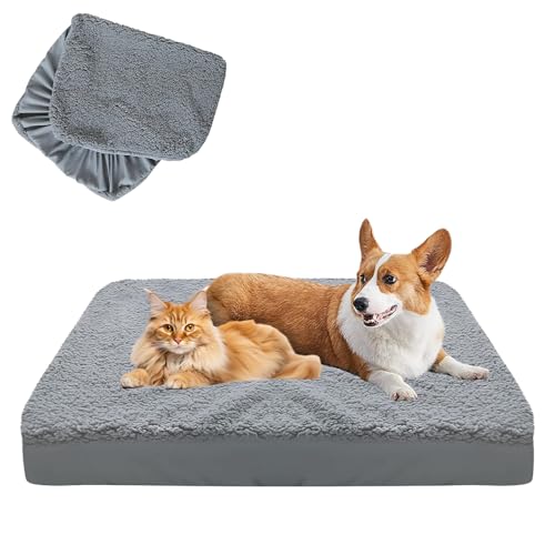 Bezüge für Hundebetten, Ersatz-Hundebettbezug aus Frottee und Wildleder, Hundebett Wechselbezug, Hundekissen Ersatzbezug für Hundebox Hundebett Grosse Mittelgroße Hunde,Haustierbedarf, 91*68cm Bezüge für Hundebetten, Ersatz-Hundebettbezug aus Frottee und Wildleder, Hundebett Wechselbezug, Hundekissen Ersatzbezug für Hundebox Hundebett Grosse Mittelgroße Hunde,Haustierbedarf, 91*68cm von PORFOYO