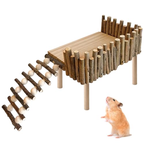 Hamster Plattform, Hamster Kletterplattform, Spielplattform aus Holz, käfig Zubehör, Spielzeug Plattform, Kleiner Haustierspielplatz Für Parror Rennmaus Eichhörnchen Ratte Hamster Plattform, Hamster Kletterplattform, Spielplattform aus Holz, käfig Zubehör, Spielzeug Plattform, Kleiner Haustierspielplatz Für Parror Rennmaus Eichhörnchen Ratte von PORFOYO