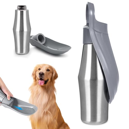 Hundetrinkflasche für unterwegs, 750ml Edelstahl Trinkflasche Hunde für Unterwegs, Hunde Wasserflasche für unterwegs auslaufsicher tragbare, Dog Water Bottle ideal für Spaziergänge Reisen Wandern Hundetrinkflasche für unterwegs, 750ml Edelstahl Trinkflasche Hunde für Unterwegs, Hunde Wasserflasche für unterwegs auslaufsicher tragbare, Dog Water Bottle ideal für Spaziergänge Reisen Wandern von PORFOYO