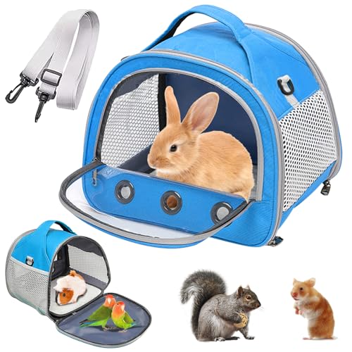 Kleine Haustier-Tragetasche, 30 * 27 * 21cm Tragbare Meerschweinchen-Tragetasche, Transportbox Für Kleintiere, Tragetasche Für Kleintiere Transportbox Für Kleine Haustiere Für Vögel, Blau Kleine Haustier-Tragetasche, 30 * 27 * 21cm Tragbare Meerschweinchen-Tragetasche, Transportbox Für Kleintiere, Tragetasche Für Kleintiere Transportbox Für Kleine Haustiere Für Vögel, Blau von PORFOYO
