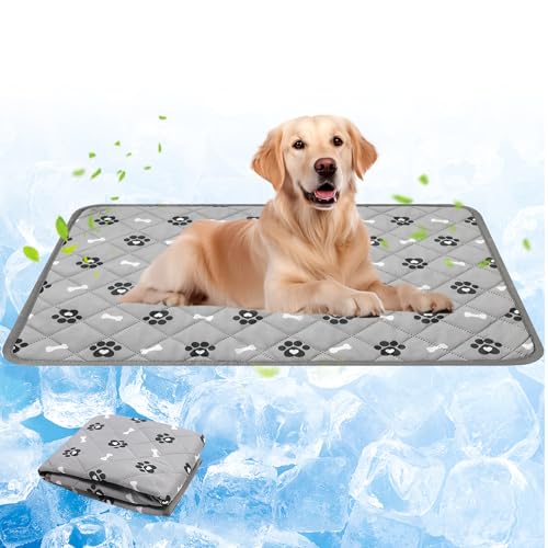 PORFOYO Kühlmatte Für Hunde, 100 * 70cm Kühlmattes Hundes, Selbstkühlende Hundematte, Kühlmatte-Hunde Katzen Haustiere Kühlmatte Für Hundematte Für Zuhause Unterwegs Oder Im Auto von PORFOYO