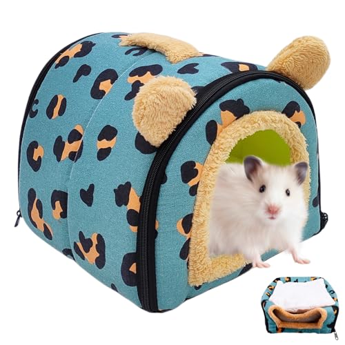PORFOYO Meerschweinchen Kuschelhöhle, Meerschweinchen Bett, Meerschweinchenbett, Kuschelhöhle Mit Abnehmbarer Matte, Hamsterkäfig Zubehör Für Hamster,Chinchilla, Geeignet für weniger als 3 kg von PORFOYO