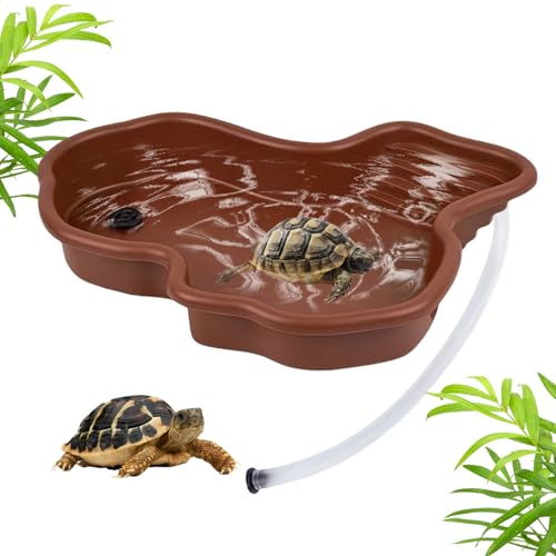 Reptilien Badebecken, Wasserschale Schildkröte Mit Drainage, Wasserschüssel Schildkröte, Teichschale Klein Reptilienschale für Schildkröten Schlangen Geckos Bartagamen Futter und Wasser, 31x25x5cm Reptilien Badebecken, Wasserschale Schildkröte Mit Drainage, Wasserschüssel Schildkröte, Teichschale Klein Reptilienschale für Schildkröten Schlangen Geckos Bartagamen Futter und Wasser, 31x25x5cm von PORFOYO