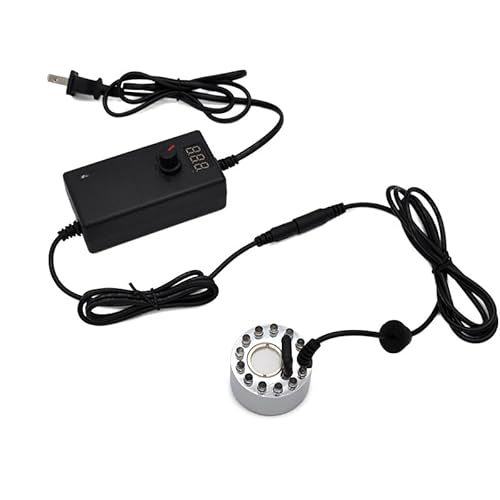 Ultraschall Vernebler, 350ml/H Mini Nebelmaschine mit 12 LED, Maker Wassernebler Fogger, Einstellbarza Nebelhersteller mit Abnehmbarem Spritzschutz für Springbrunnen, Teich, Halloween, Topflandschaft Ultraschall Vernebler, 350ml/H Mini Nebelmaschine mit 12 LED, Maker Wassernebler Fogger, Einstellbarza Nebelhersteller mit Abnehmbarem Spritzschutz für Springbrunnen, Teich, Halloween, Topflandschaft von PORFOYO