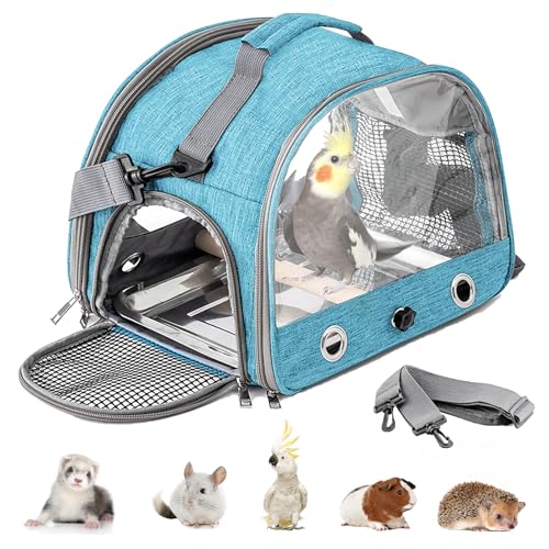 Vogel-Tragetasche Mit Stehstange Und Edelstahl-Tablett, Rucksack Für Vögel, Tragbarer Vogelkäfig, Transporttasche Für Kleine Vögel Vogel-Tragetasche Mit Stehstange Und Edelstahl-Tablett, Rucksack Für Vögel, Tragbarer Vogelkäfig, Transporttasche Für Kleine Vögel von PORFOYO