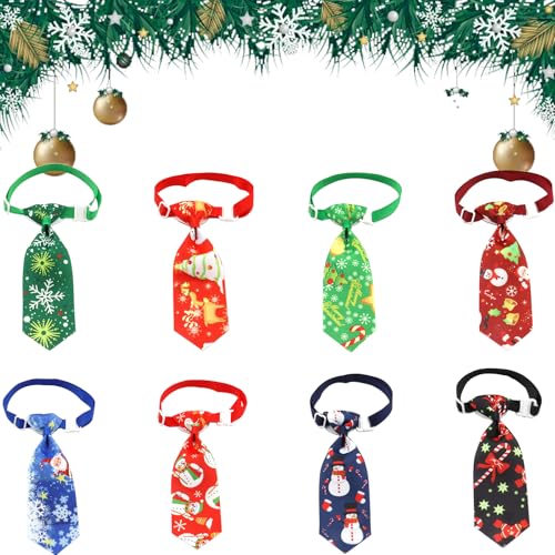 8 Stück Weihnachtskrawatten für Hunde, Weihnachtsfest-Hundekrawatten-Kollektion, Krawatte Kinder Krawatte Hund Katze Krawatte verstellbare Feiertags-Pflegeaccessoires, Krawatten, Fliegen 8 Stück Weihnachtskrawatten für Hunde, Weihnachtsfest-Hundekrawatten-Kollektion, Krawatte Kinder Krawatte Hund Katze Krawatte verstellbare Feiertags-Pflegeaccessoires, Krawatten, Fliegen von PORUPAEL