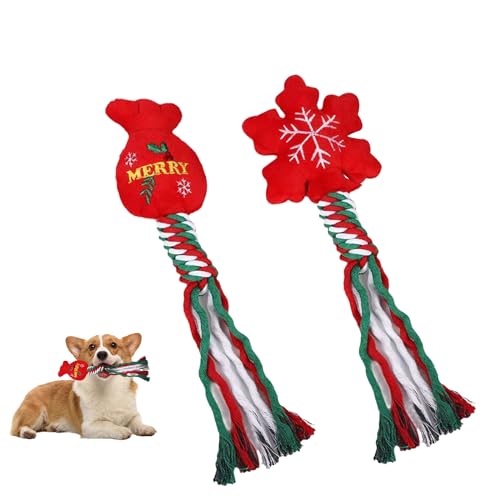 PORUPAEL 2 Stück Weihnachten Hundespielzeug, Hundespielzeug Seil Kauspielzeug Weihnachten, Hundespielzeug Weihnachten Set, Hundeseil-Spielzeug, Kauspielzeug Hund Weihnachten Hundespielzeug Quietschen PORUPAEL 2 Stück Weihnachten Hundespielzeug, Hundespielzeug Seil Kauspielzeug Weihnachten, Hundespielzeug Weihnachten Set, Hundeseil-Spielzeug, Kauspielzeug Hund Weihnachten Hundespielzeug Quietschen von PORUPAEL
