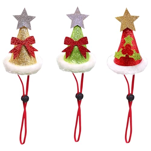 PORUPAEL 3 Stück Verstellbare Weihnachtsmütze für Hundekatze, Nikolausmütze Haustier Weihnachtskostüm für Hunde und Katzen, für Weihnachtsfeier Neujahrsdekorationen PORUPAEL 3 Stück Verstellbare Weihnachtsmütze für Hundekatze, Nikolausmütze Haustier Weihnachtskostüm für Hunde und Katzen, für Weihnachtsfeier Neujahrsdekorationen von PORUPAEL