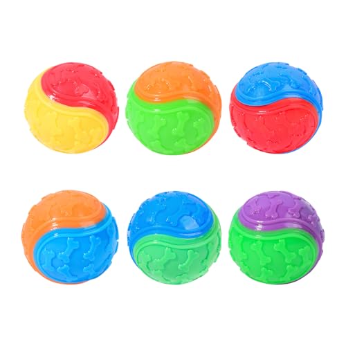 PORUPAEL 6 Stück Quietschender Hundeball, 2.4'' Hundespielzeug Zähneputzen Welpe Kauspielzeug Haustier Training Ball Hund Interaktive Hund Ball Latex Welpen Hundespielzeug, PORUPAEL 6 Stück Quietschender Hundeball, 2.4'' Hundespielzeug Zähneputzen Welpe Kauspielzeug Haustier Training Ball Hund Interaktive Hund Ball Latex Welpen Hundespielzeug, von PORUPAEL