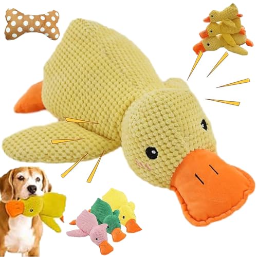 Pfotenstern Anti Stress Ente, Anti Stress Ente Hund, Quietschspielzeug Interaktives Spielzeug für Hunde, Beruhigendes Hundespielzeug in Form Einer Ente, Plüsch Quietsch Anti Stress Ente (Gelb, M-30cm) Pfotenstern Anti Stress Ente, Anti Stress Ente Hund, Quietschspielzeug Interaktives Spielzeug für Hunde, Beruhigendes Hundespielzeug in Form Einer Ente, Plüsch Quietsch Anti Stress Ente (Gelb, M-30cm) von POTKFMN
