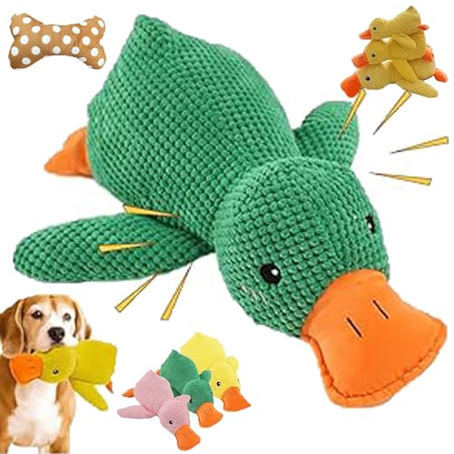 Pfotenstern Anti Stress Ente, Anti Stress Ente Hund, Quietschspielzeug Interaktives Spielzeug für Hunde, Beruhigendes Hundespielzeug in Form Einer Ente, Plüsch Quietsch Anti Stress Ente (Grün, L-49cm) Pfotenstern Anti Stress Ente, Anti Stress Ente Hund, Quietschspielzeug Interaktives Spielzeug für Hunde, Beruhigendes Hundespielzeug in Form Einer Ente, Plüsch Quietsch Anti Stress Ente (Grün, L-49cm) von POTKFMN