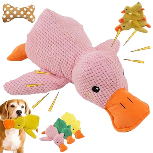 Pfotenstern Anti Stress Ente, Anti Stress Ente Hund, Quietschspielzeug Interaktives Spielzeug für Hunde, Beruhigendes Hundespielzeug in Form Einer Ente, Plüsch Quietsch Anti Stress Ente (Rosa, S-26cm) Pfotenstern Anti Stress Ente, Anti Stress Ente Hund, Quietschspielzeug Interaktives Spielzeug für Hunde, Beruhigendes Hundespielzeug in Form Einer Ente, Plüsch Quietsch Anti Stress Ente (Rosa, S-26cm) von POTKFMN
