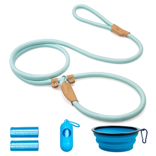 POUPUA Strapazierfähige Retrieverleine für Hunde, 1,27 cm x 1,8 m, strapazierfähig, starkes Seil, für große, mittelgroße Hunde, kein Ziehen, Trainingsleinen mit reflektierenden Fäden, blaues Set POUPUA Strapazierfähige Retrieverleine für Hunde, 1,27 cm x 1,8 m, strapazierfähig, starkes Seil, für große, mittelgroße Hunde, kein Ziehen, Trainingsleinen mit reflektierenden Fäden, blaues Set von POUPUA