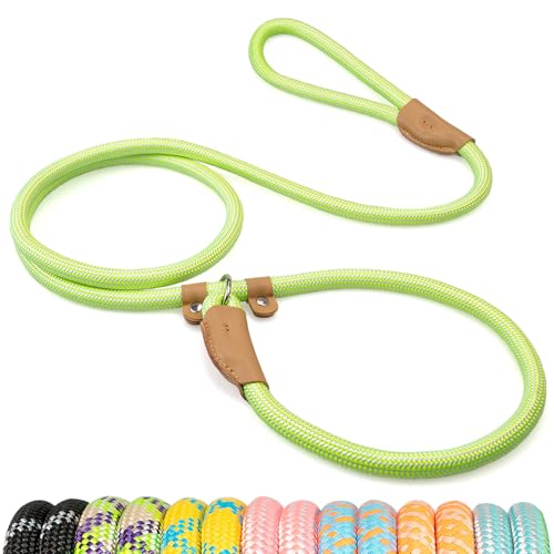 POUPUA Strapazierfähige Retrieverleine für Hunde, 9,5 cm x 1,8 m, strapazierfähig, starkes Seil, für große, mittelgroße Hunde, kein Ziehen, Trainingsleinen mit reflektierenden Fäden, Grün POUPUA Strapazierfähige Retrieverleine für Hunde, 9,5 cm x 1,8 m, strapazierfähig, starkes Seil, für große, mittelgroße Hunde, kein Ziehen, Trainingsleinen mit reflektierenden Fäden, Grün von POUPUA