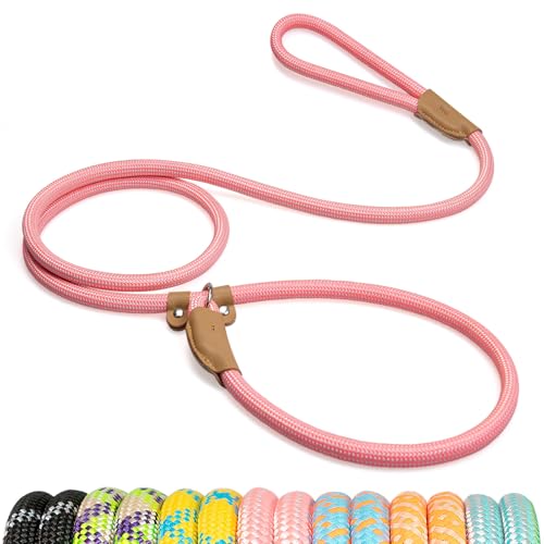 POUPUA Strapazierfähige Retrieverleine für Hunde, 9,5 cm x 1,8 m, strapazierfähig, starkes Seil, für große, mittelgroße Hunde, kein Ziehen, Trainingsleinen mit reflektierenden Fäden, Rosa POUPUA Strapazierfähige Retrieverleine für Hunde, 9,5 cm x 1,8 m, strapazierfähig, starkes Seil, für große, mittelgroße Hunde, kein Ziehen, Trainingsleinen mit reflektierenden Fäden, Rosa von POUPUA