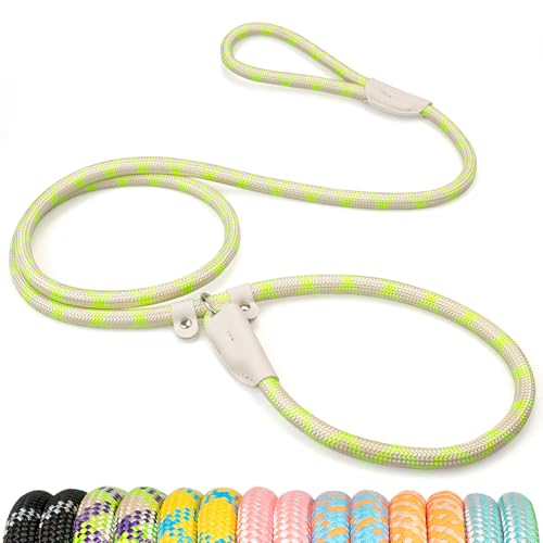 POUPUA Strapazierfähige Retrieverleine für Hunde, 9,5 cm x 1,8 m, strapazierfähig, starkes Seil für große, mittelgroße Hunde, kein Ziehen, Trainingsleinen mit reflektierenden Fäden (grau und grün POUPUA Strapazierfähige Retrieverleine für Hunde, 9,5 cm x 1,8 m, strapazierfähig, starkes Seil für große, mittelgroße Hunde, kein Ziehen, Trainingsleinen mit reflektierenden Fäden (grau und grün von POUPUA