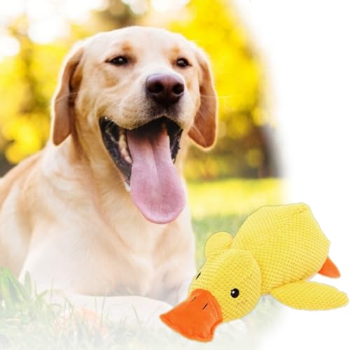 POVVFRTY Hundespielzeug 2024, beruhigende Ente, niedlich, keine Füllung, Hundespielzeug mit weichem Quietscher, beruhigende Ente, quietschendes Hundespielzeug für große und kleine Hunde, 550 (Farbe: von POVVFRTY