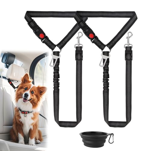 Anschnallgurt Hund Auto, Hundegurt Auto, Hunde Anschnallgurt Auto, Hundeanschnaller fürs Auto, Verstellbar Hunde Sicherheitsgurt Auto, mit 360° Drehkarabiner, für Alle Hunderassen & Autotypen Anschnallgurt Hund Auto, Hundegurt Auto, Hunde Anschnallgurt Auto, Hundeanschnaller fürs Auto, Verstellbar Hunde Sicherheitsgurt Auto, mit 360° Drehkarabiner, für Alle Hunderassen & Autotypen von POWWA