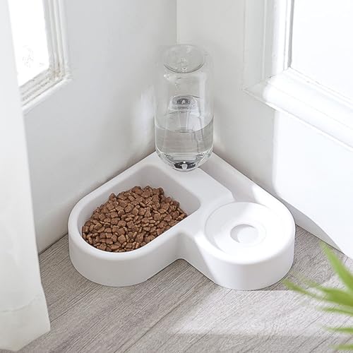 POYHKFD Pets Wasser- und Futternapf-Set für die Ecke, Doppelte Hunde- und Katzennäpfe für Futter und Wasser, Eck-Hundekatzen-Doppelnapf mit Automatischer Wasserflasche für Kleine und Mittlere Haustier POYHKFD Pets Wasser- und Futternapf-Set für die Ecke, Doppelte Hunde- und Katzennäpfe für Futter und Wasser, Eck-Hundekatzen-Doppelnapf mit Automatischer Wasserflasche für Kleine und Mittlere Haustier von POYHKFD