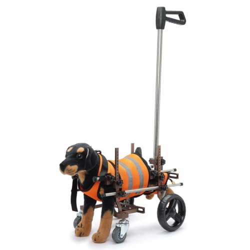 PP-Vic 4 Rad Hunde Kinderwagen/Rollstuhl, Leichtes Älteres Zettelrollstuhl, Behindertes Haustier -Laufrad, Tragbarer Trainingswagen Für Schwache Beinunterstützung,Grau von PP-Vic
