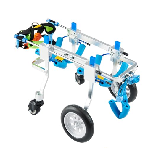 PP-Vic Hundemobilitätsrollstuhl Mit Beinstütze, 4 Rad Verstellbare Hinterbein -Rehabilitationshilfe, Pet -Rollstuhl, Aluminium Vollbein -Stützstadelrollstuhl, Lähmungslähmte Haustier Walk,XXS PP-Vic Hundemobilitätsrollstuhl Mit Beinstütze, 4 Rad Verstellbare Hinterbein -Rehabilitationshilfe, Pet -Rollstuhl, Aluminium Vollbein -Stützstadelrollstuhl, Lähmungslähmte Haustier Walk,XXS von PP-Vic