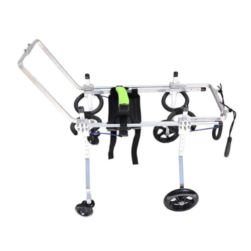 PP-Vic Mobiler Rollstuhl Für Hunde Mit 4 Rädern Und Beinstütze, Hunde Walking Rollstuhl Für Behinderte Hunde, Verstellbar,XL von PP-Vic